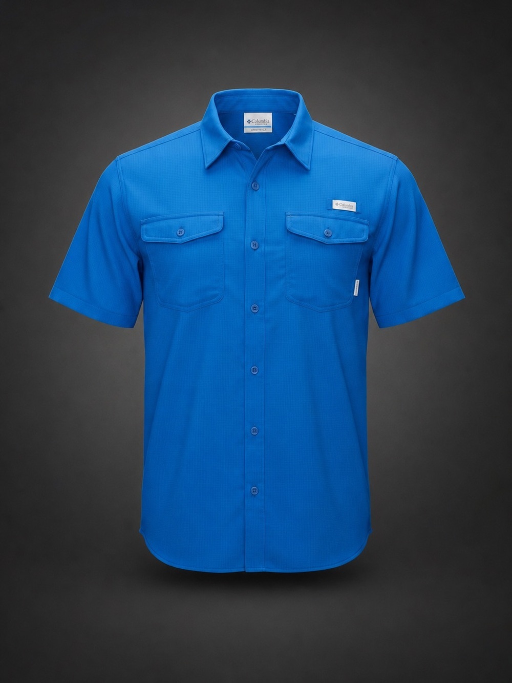 Columbia PFG Omni-Wick Fishing Shirt Blue Short Sleeve XL Vented